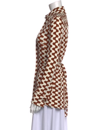 Proenza Schouler Printed Long Sleeve Button-Up Top