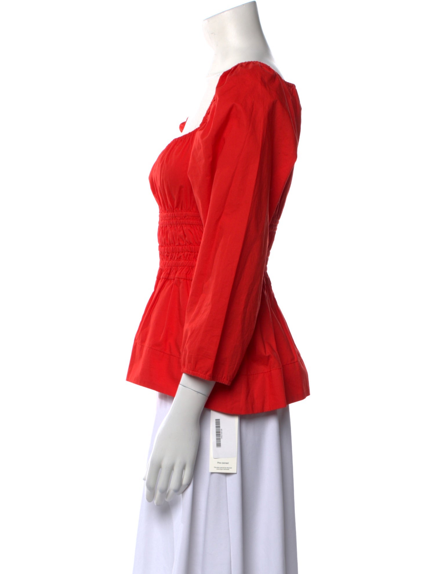 Proenza Schouler Square Neckline Three-Quarter Sleeve Blouse