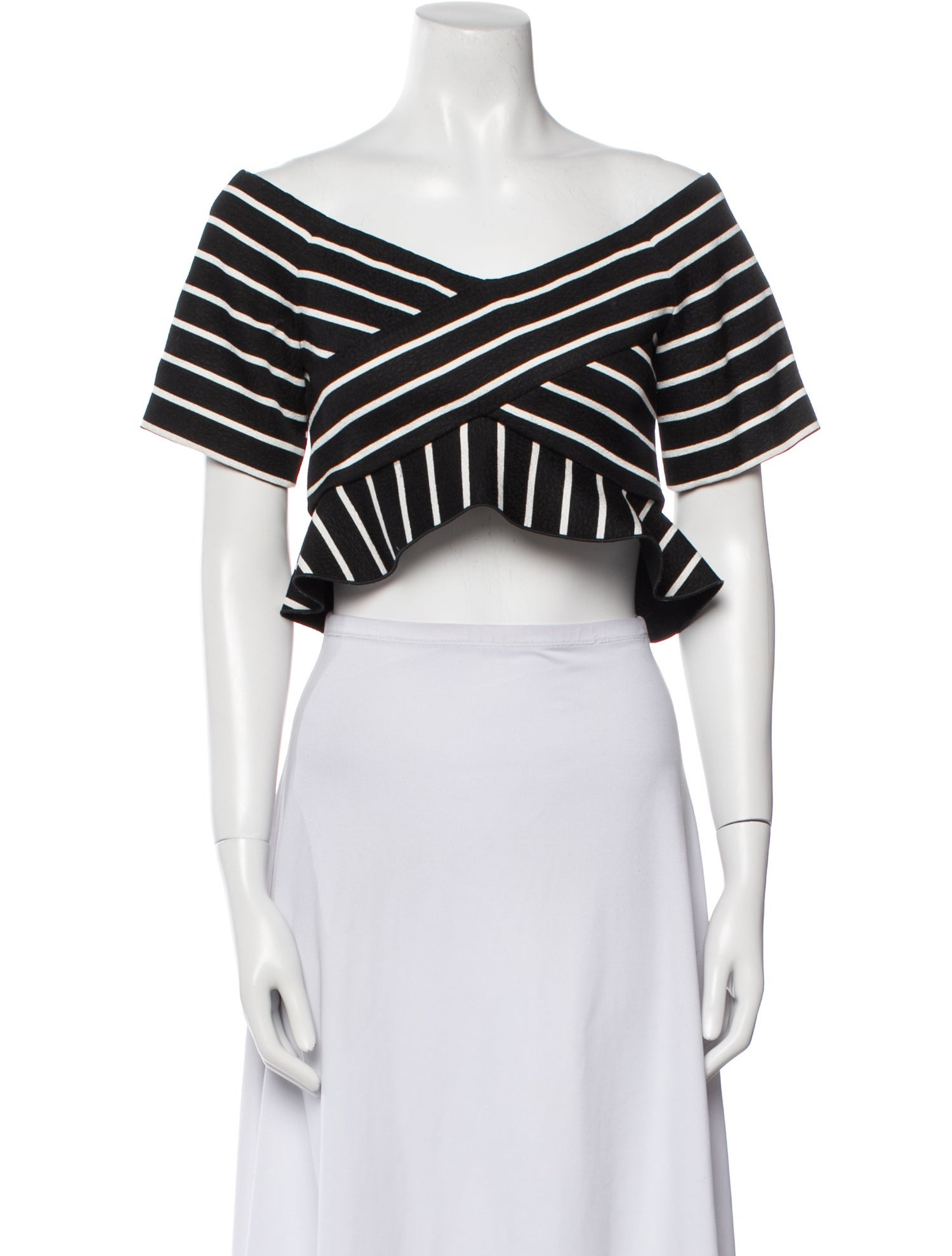 Proenza Schouler Striped Off-The-Shoulder Crop Top