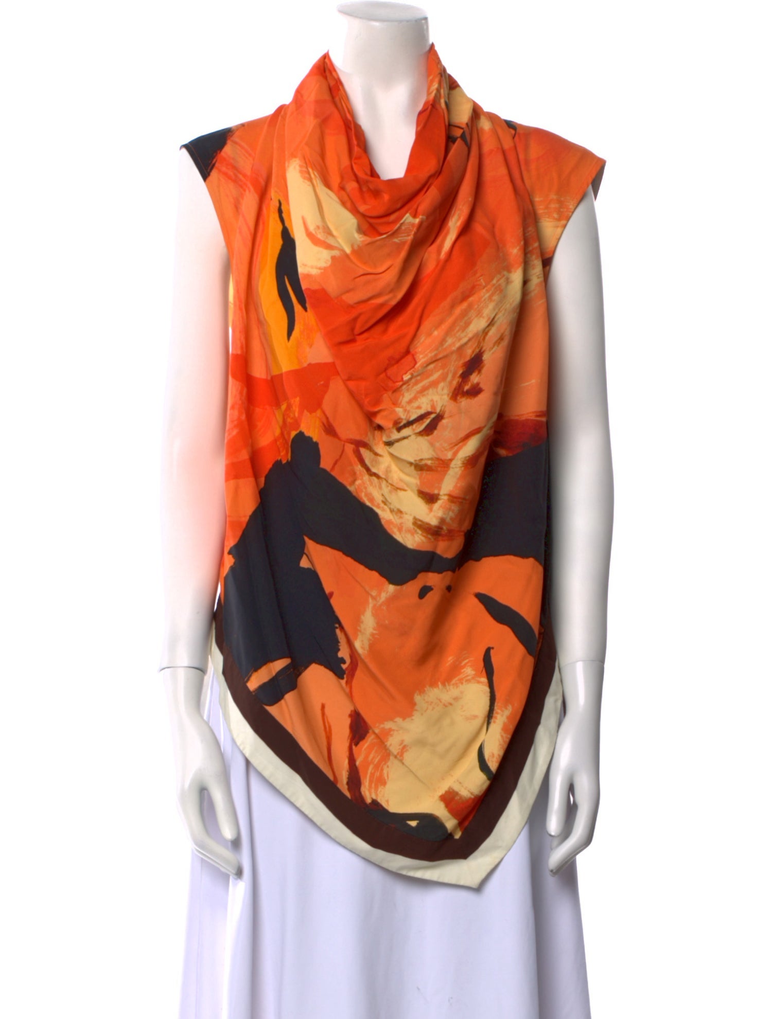 Proenza Schouler Printed Cowl Neck Blouse