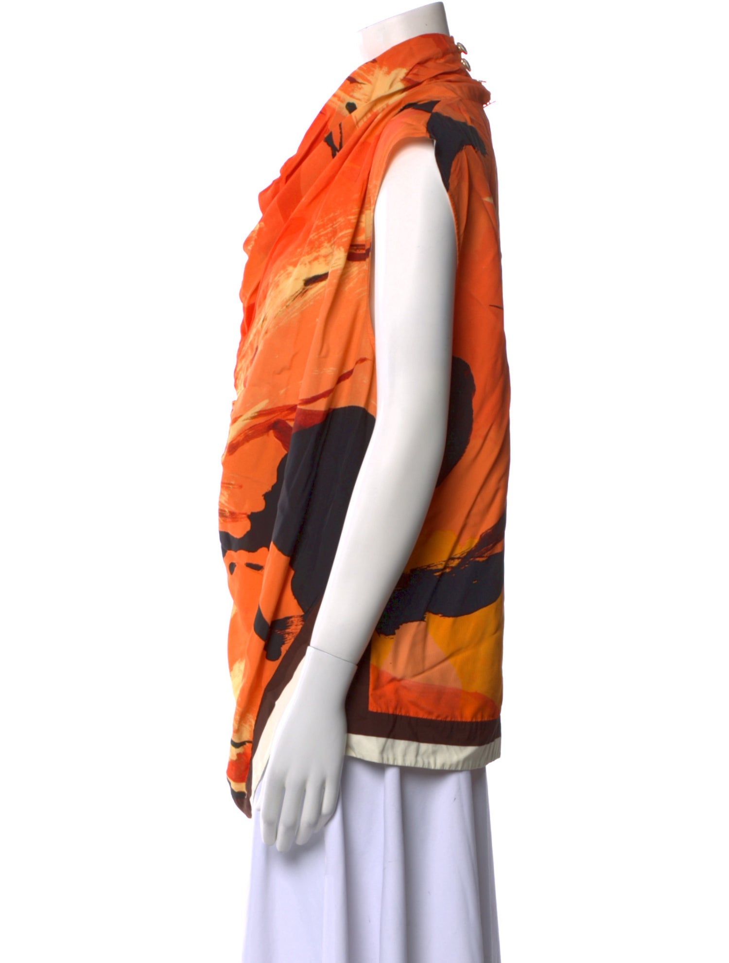 Proenza Schouler Printed Cowl Neck Blouse