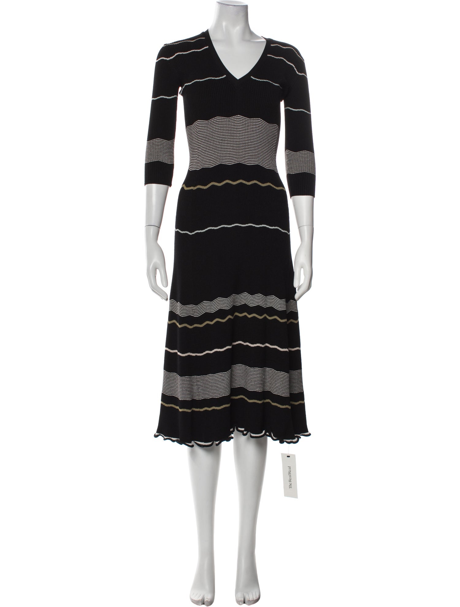 Proenza Schouler Striped Midi Length Dress