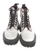Proenza Schouler Leather Colorblock Pattern Combat Boots