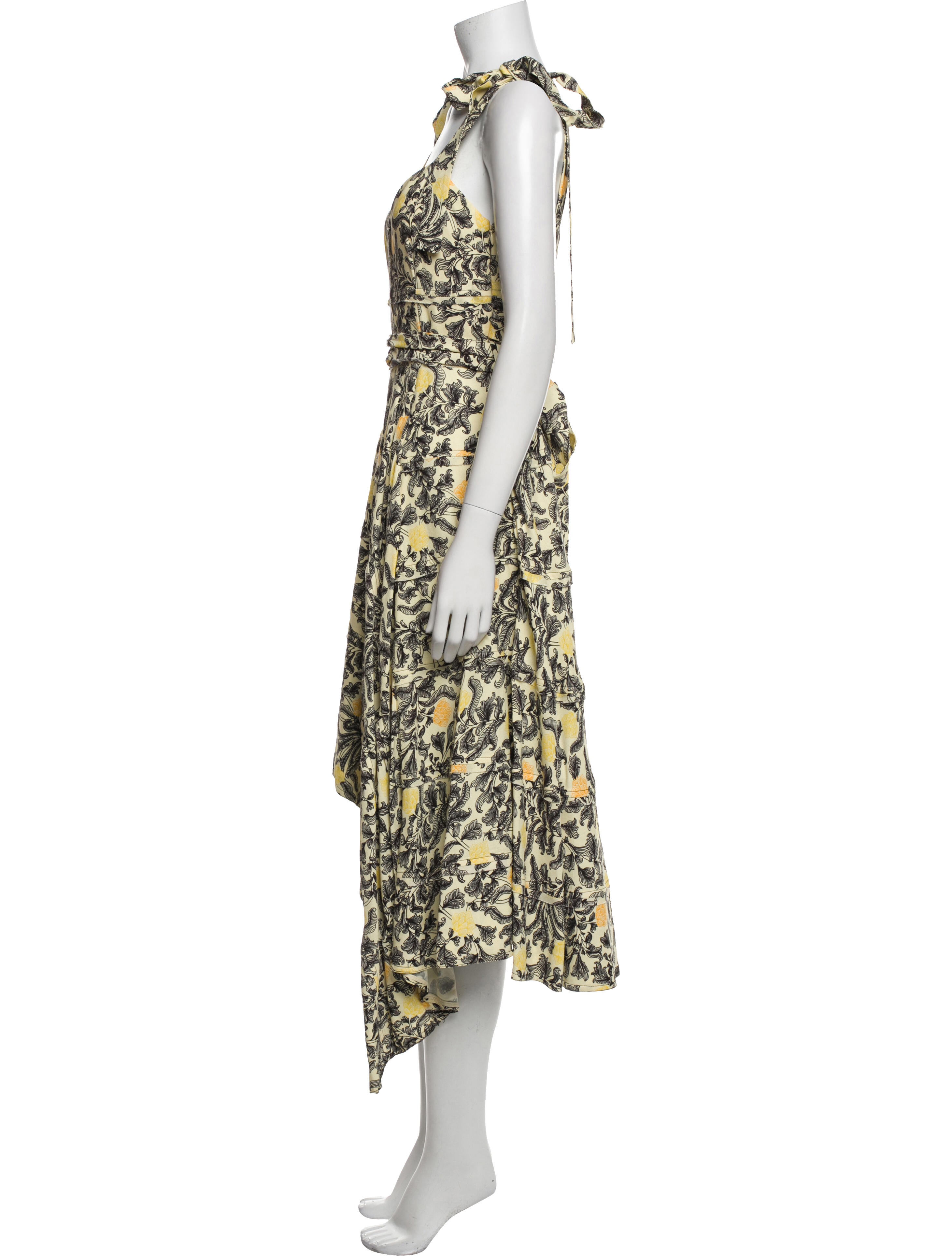 Proenza Schouler Floral Print Long Dress