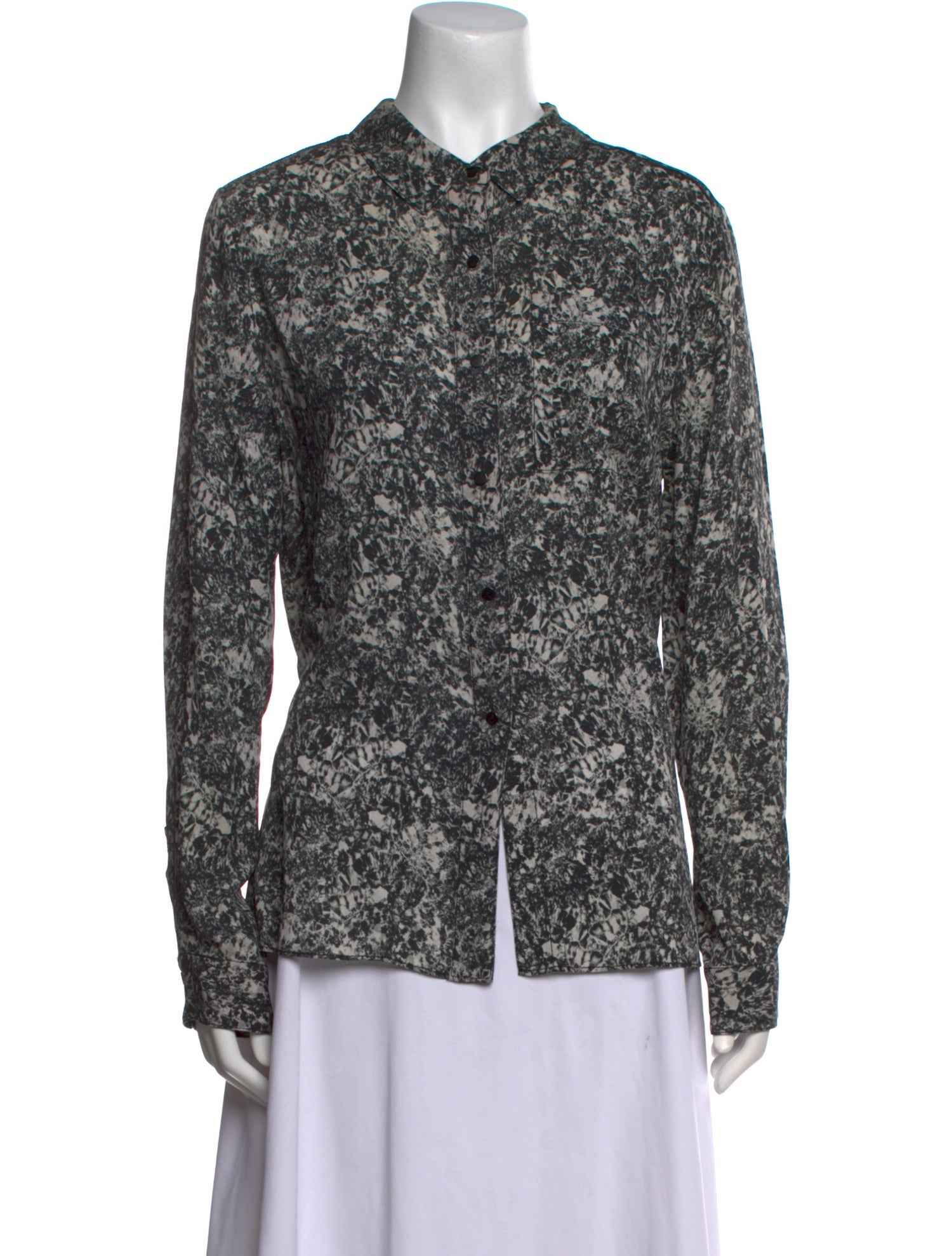 Proenza Schouler Silk Printed Button-Up Top