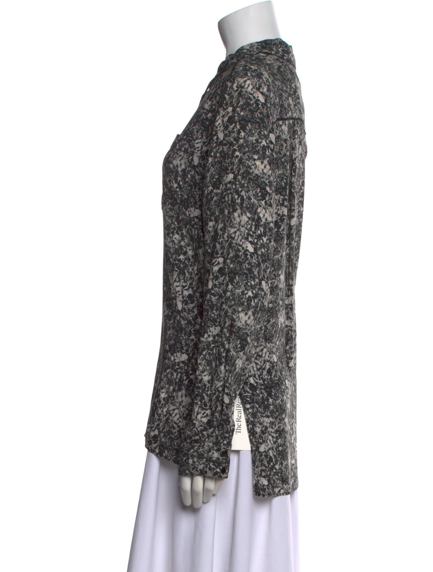 Proenza Schouler Silk Printed Button-Up Top