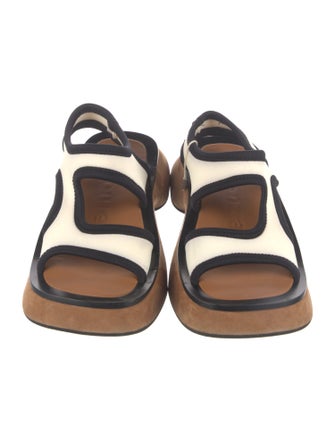 Proenza Schouler Neoprene Colorblock Pattern Slingback Sandals