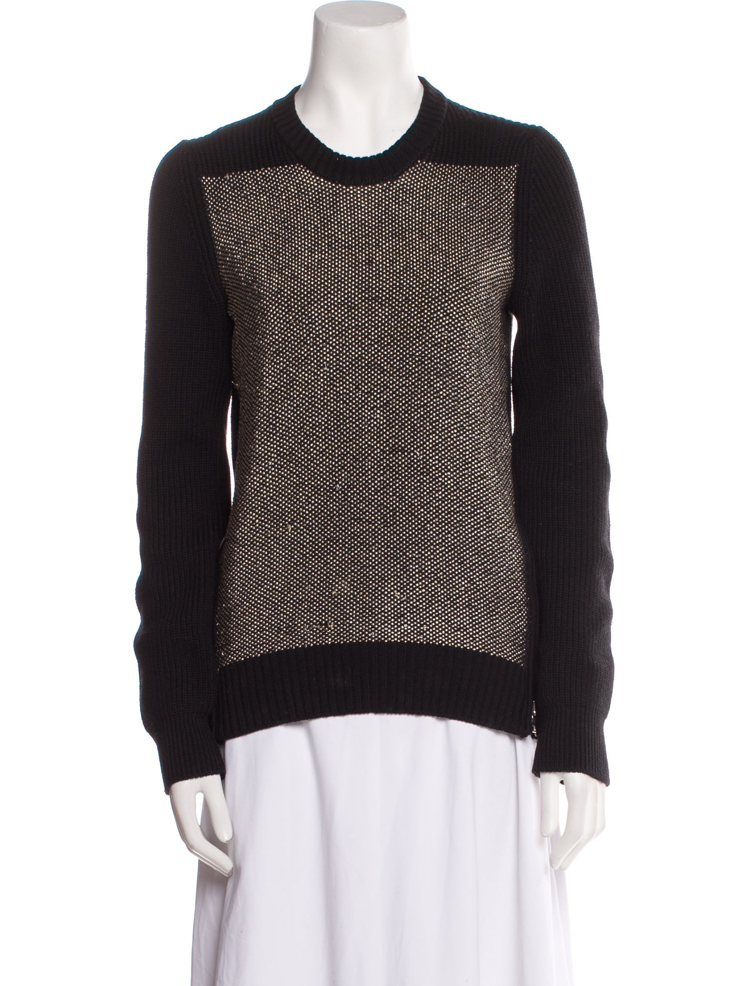 Proenza Schouler Colorblock Pattern Crew Neck Sweater
