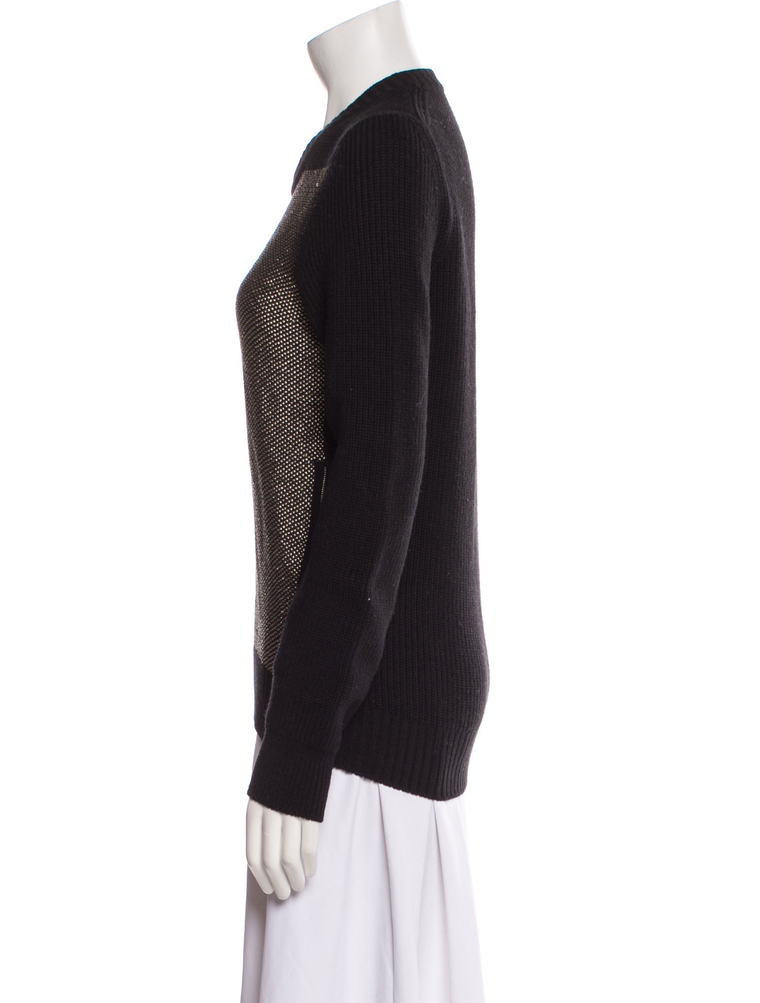 Proenza Schouler Colorblock Pattern Crew Neck Sweater