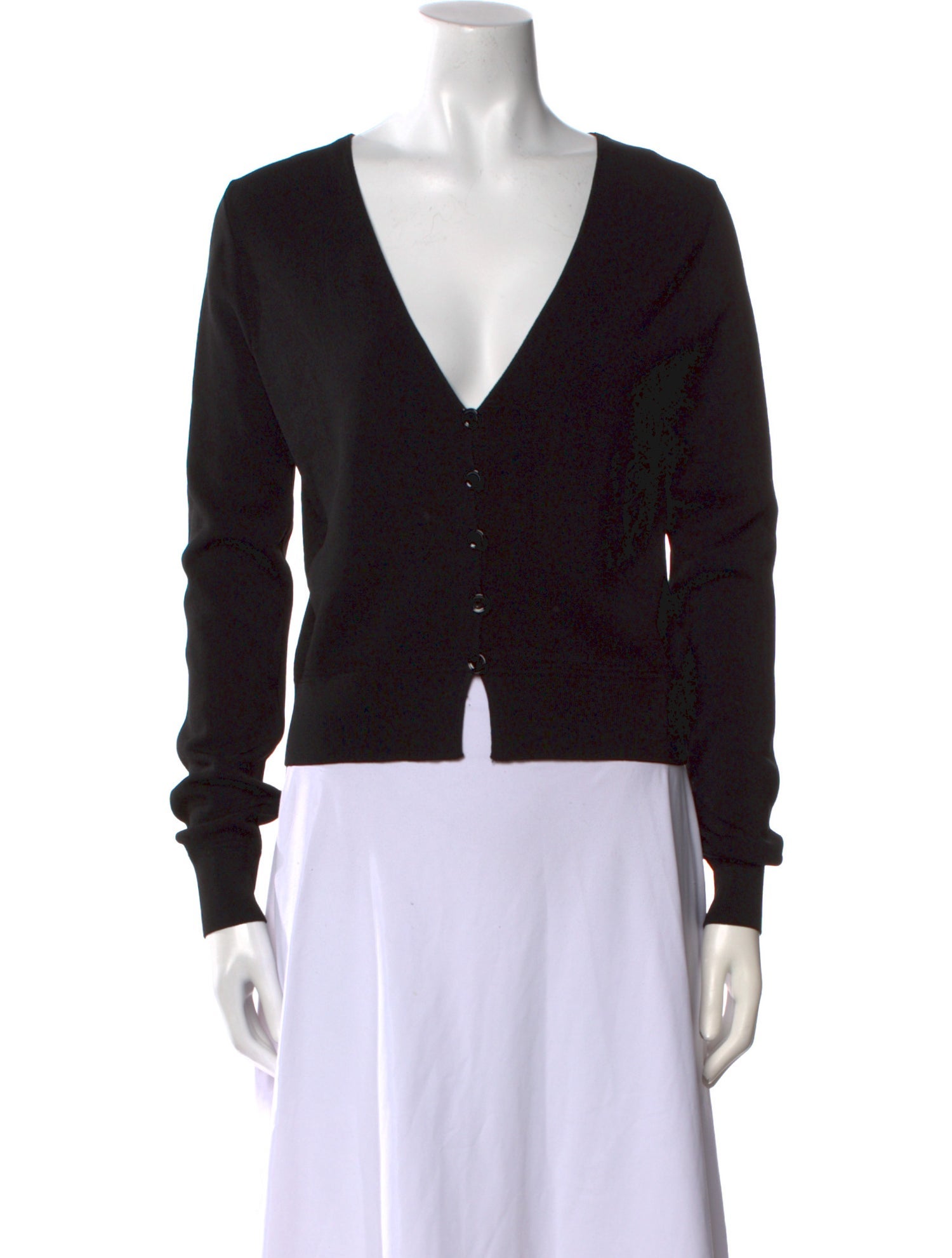 Proenza Schouler V-Neck Long Sleeve Crop Top