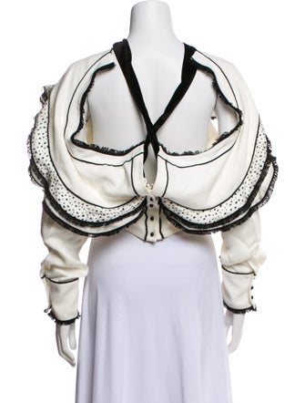 Proenza Schouler Off-The-Shoulder Long Sleeve Crop Top