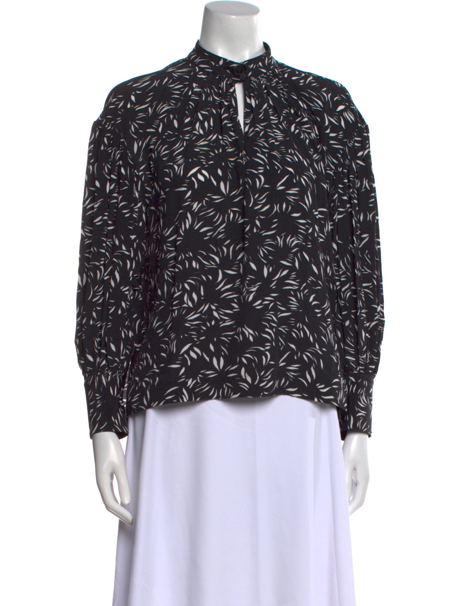 Proenza Schouler Printed Mock Neck Blouse