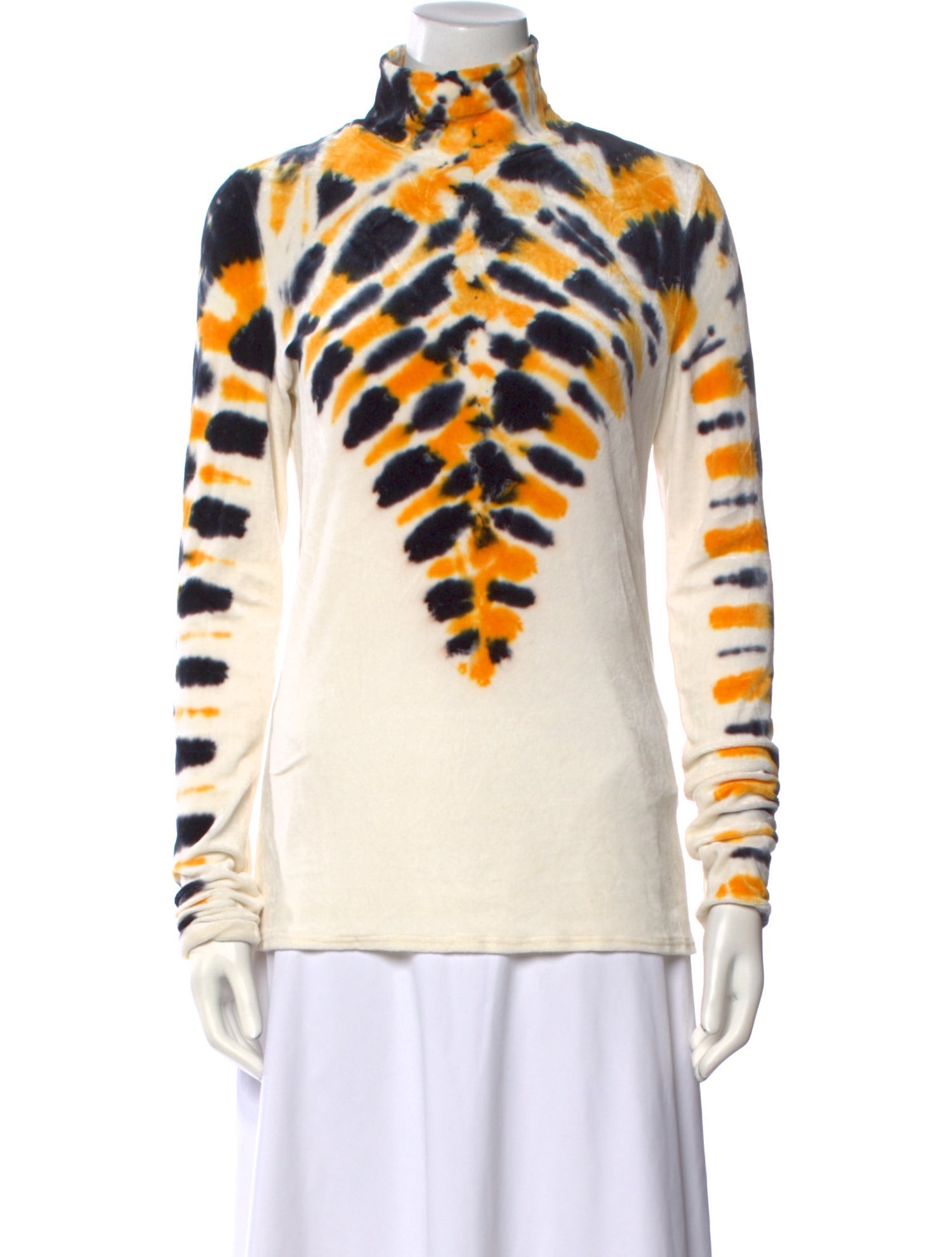 Proenza Schouler Tie-Dye Print Mock Neck Sweatshirt