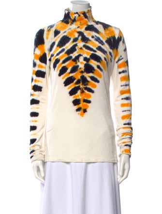 Proenza Schouler Tie-Dye Print Mock Neck Sweatshirt