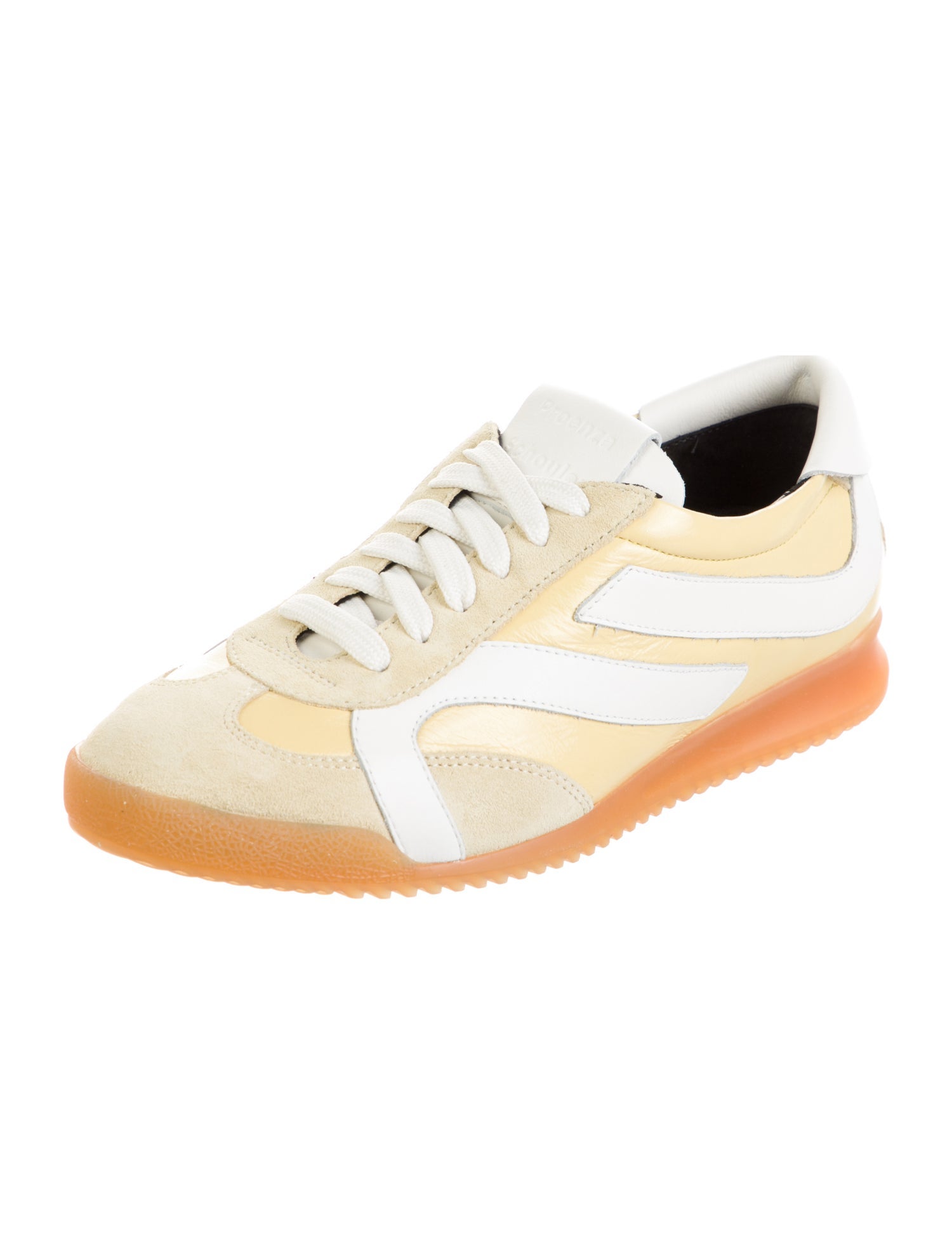 Proenza Schouler Leather Colorblock Pattern Sneakers