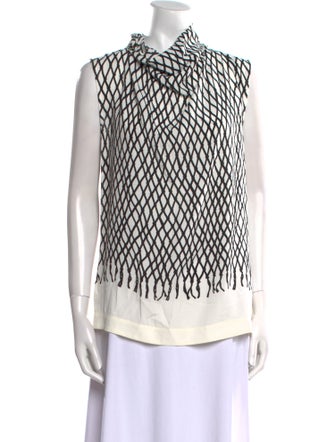 Proenza Schouler Printed Cowl Neck Top