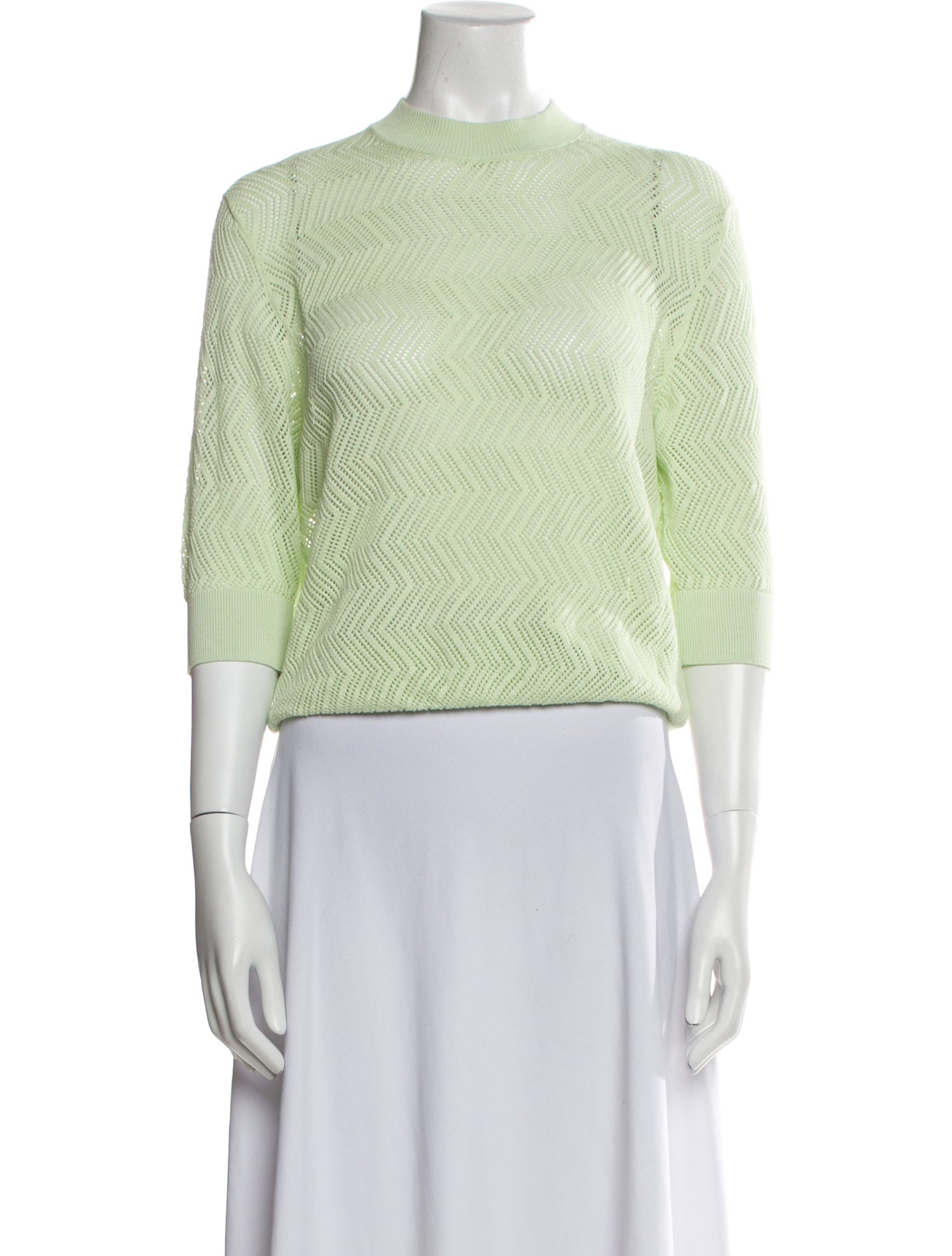 Proenza Schouler Mock Neck Three-Quarter Sleeve Crop Top w/ Tags