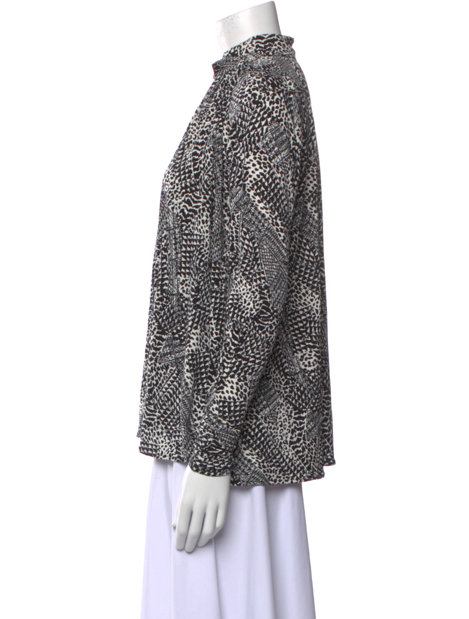 Proenza Schouler Printed Mock Neck Blouse w/ Tags