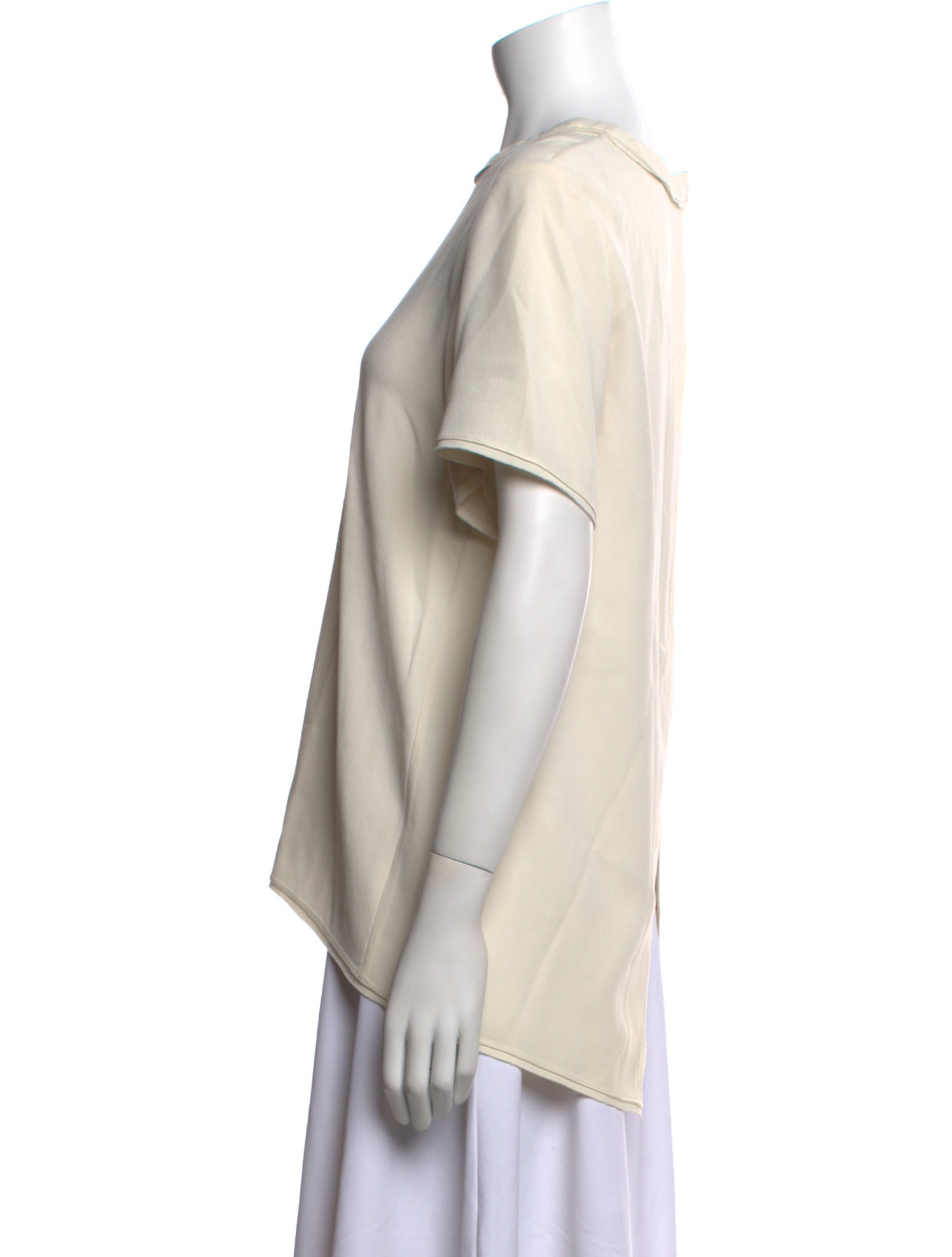 Proenza Schouler Bateau Neckline Short Sleeve Blouse