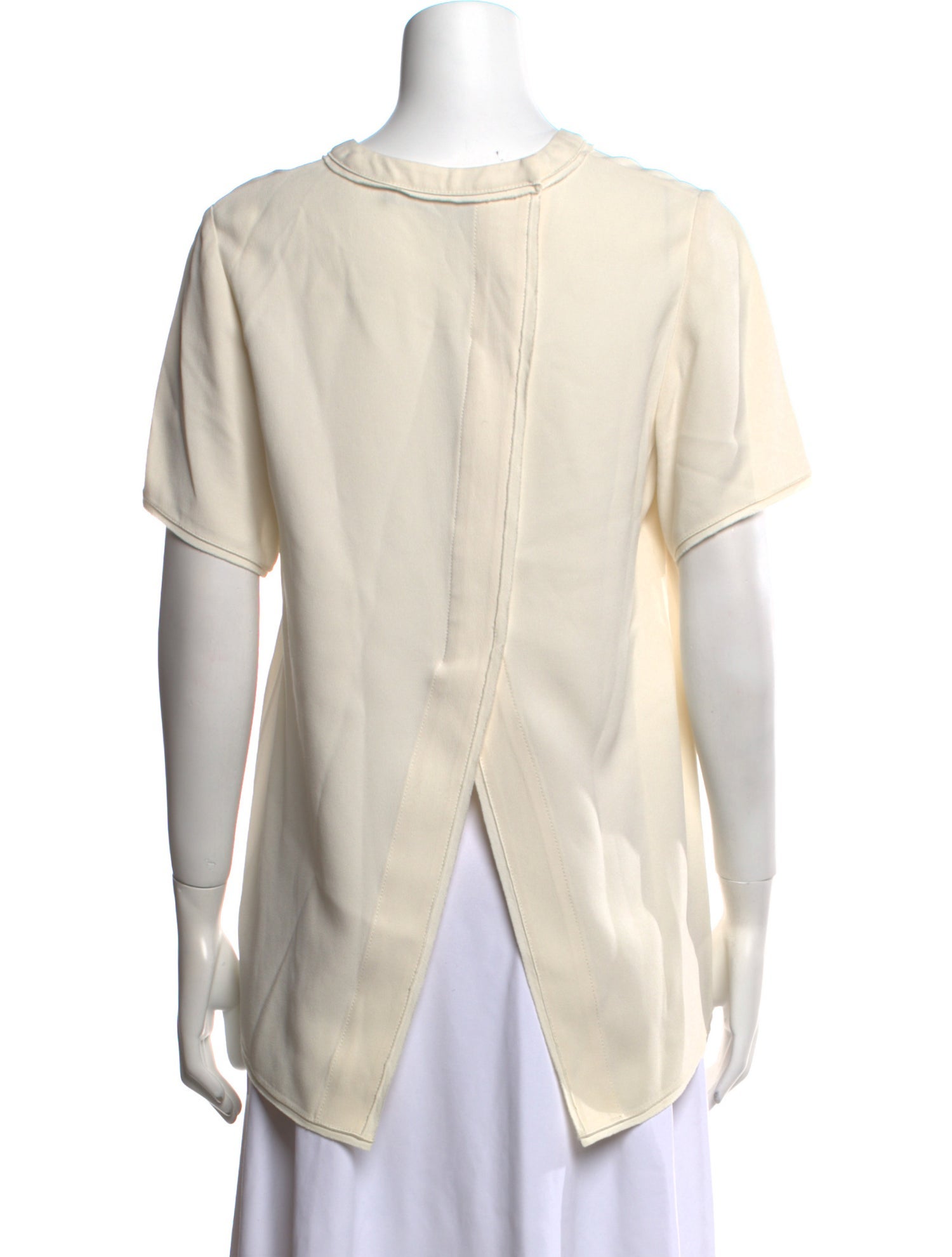 Proenza Schouler Bateau Neckline Short Sleeve Blouse