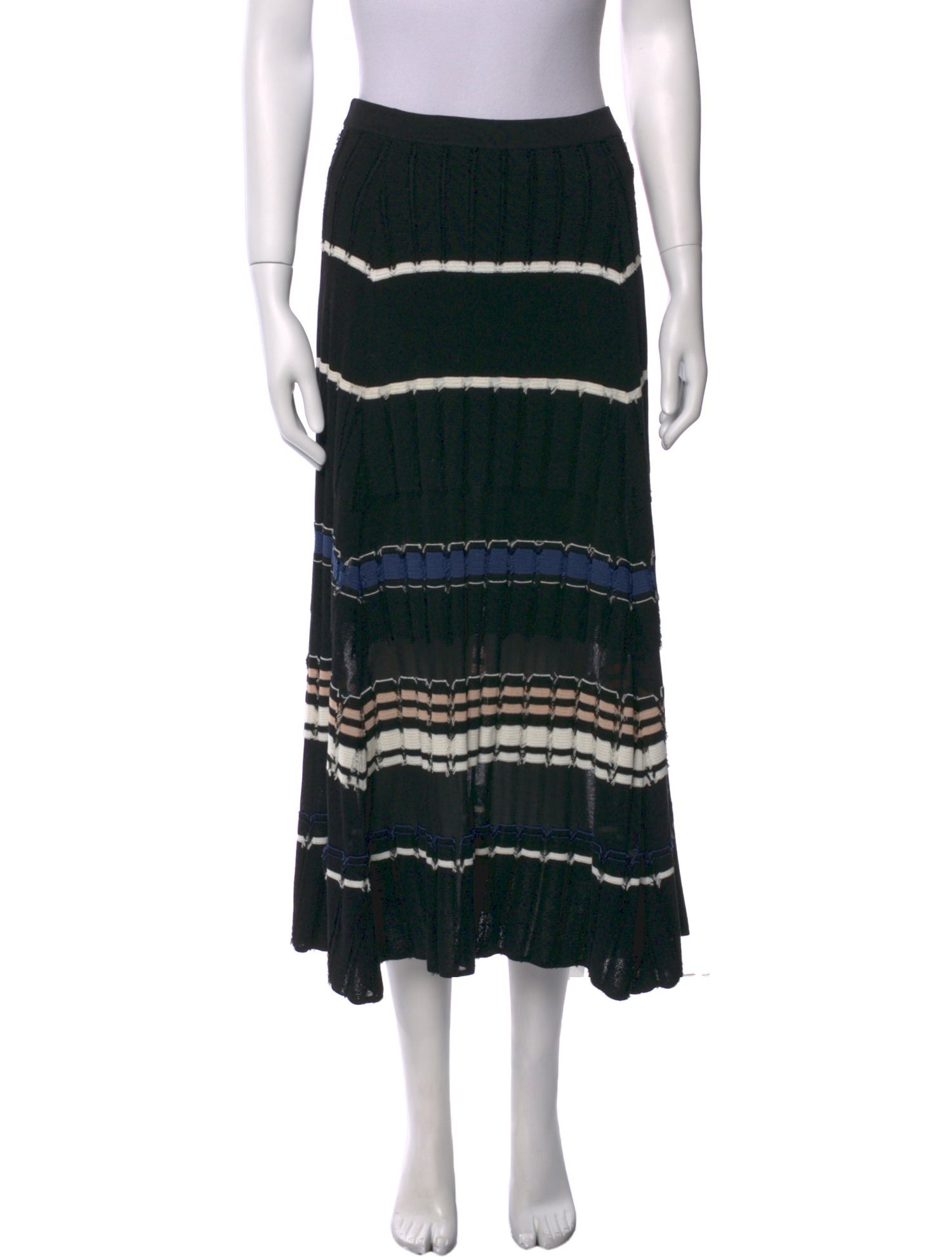 Proenza Schouler Striped Midi Length Skirt