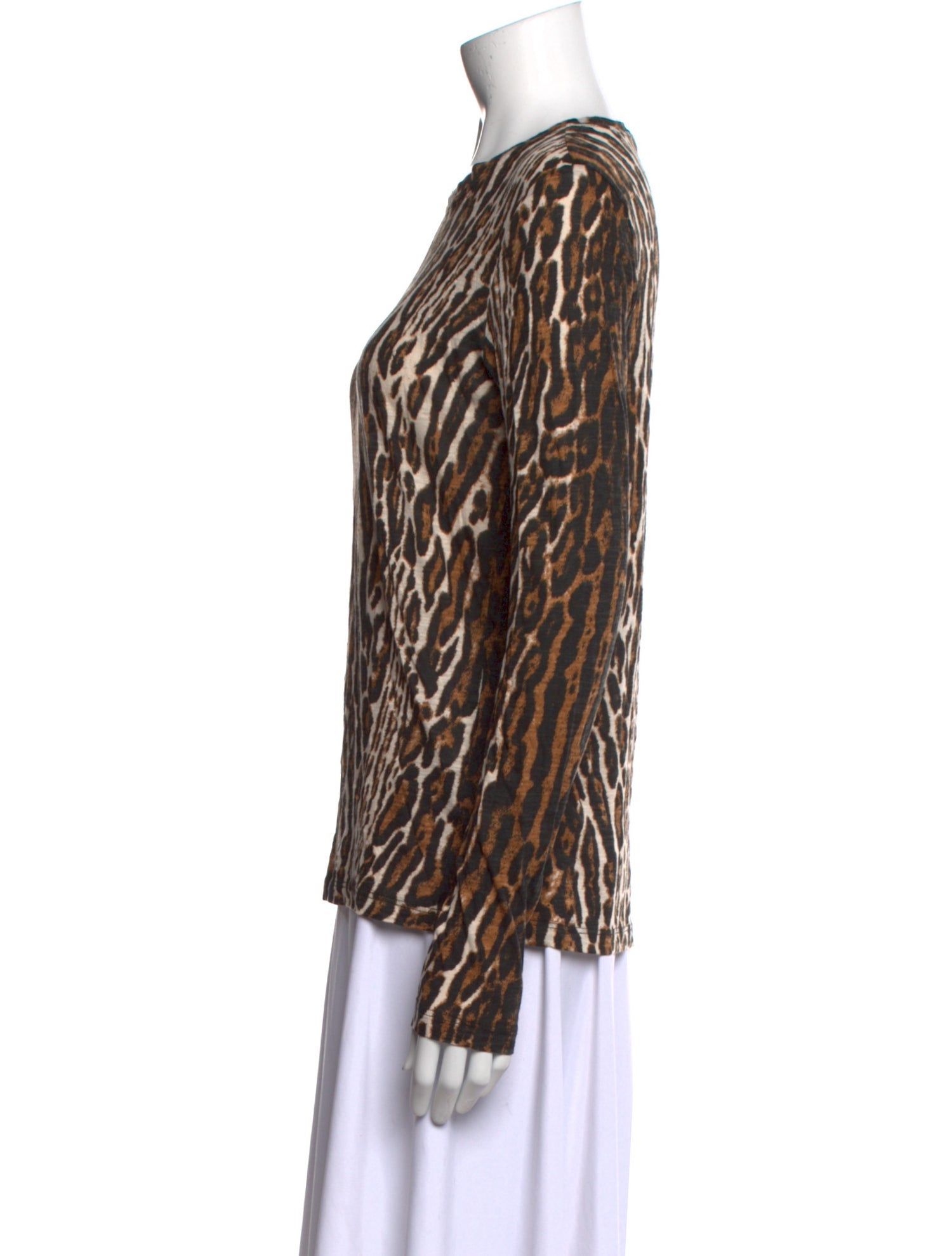 Proenza Schouler Animal Print Crew Neck Top