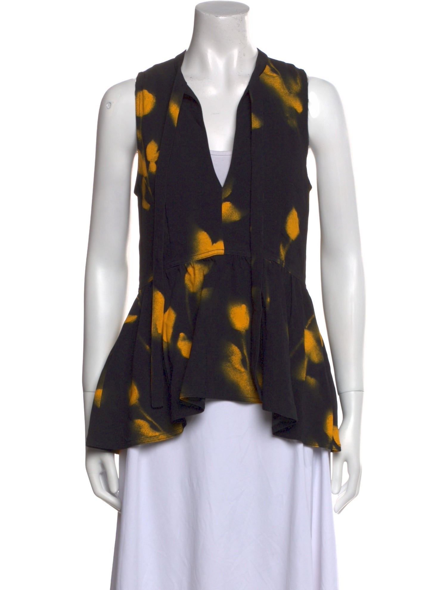 Proenza Schouler Printed V-Neck Blouse w/ Tags
