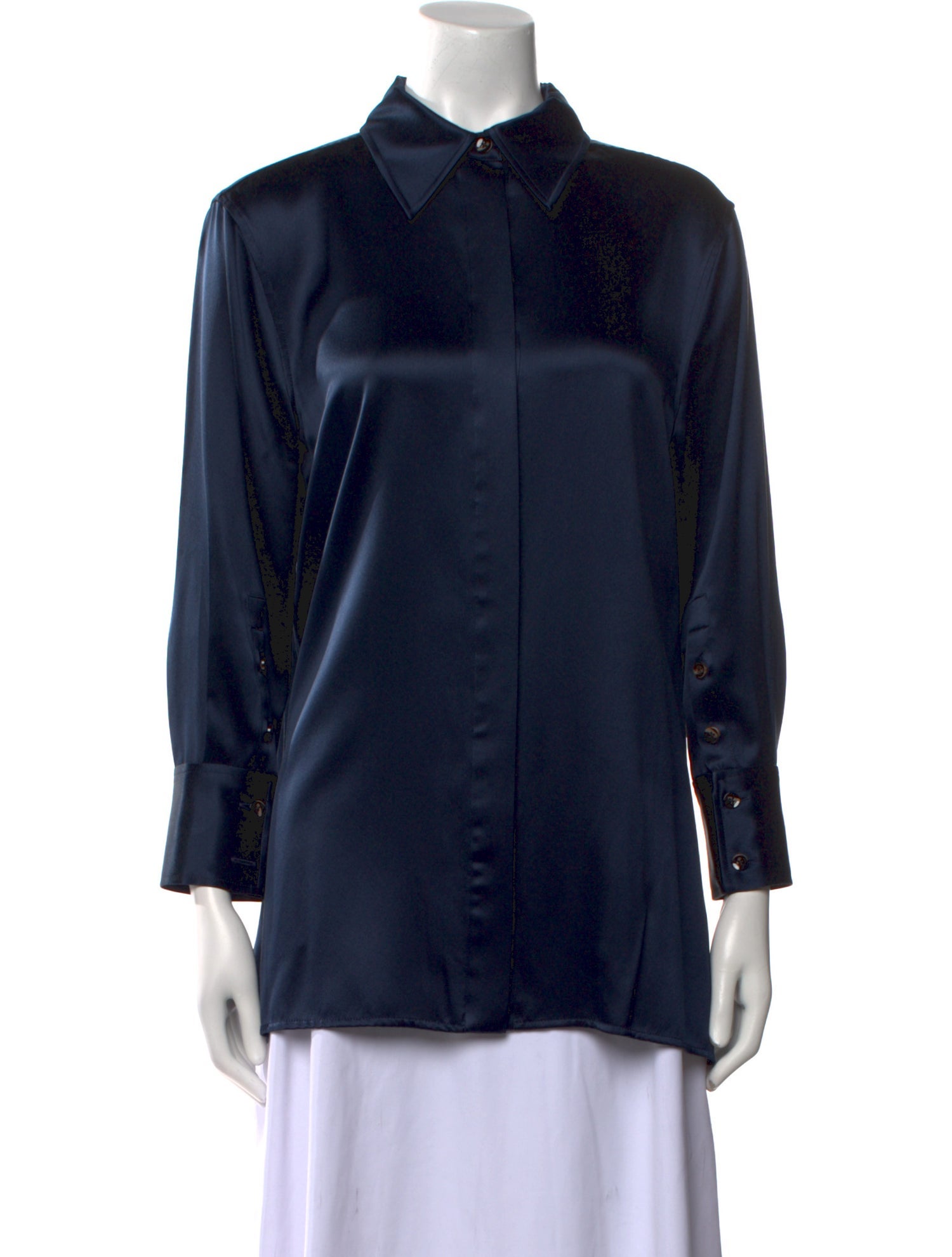 Proenza Schouler Silk Long Sleeve Button-Up Top w/ Tags