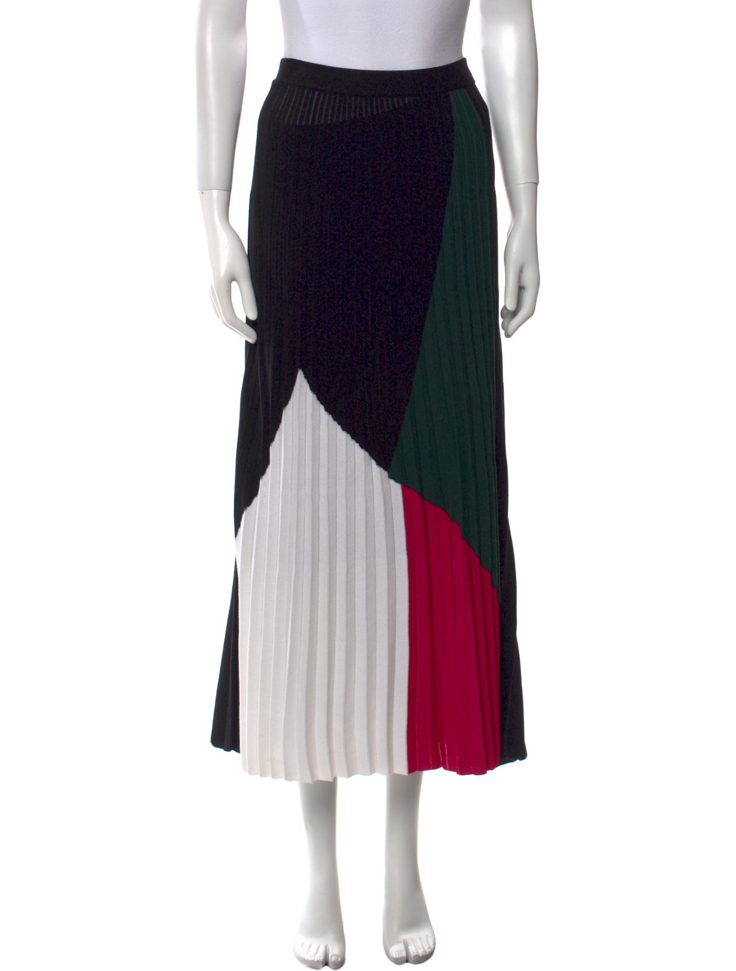 Proenza Schouler Colorblock Pattern Midi Length Skirt