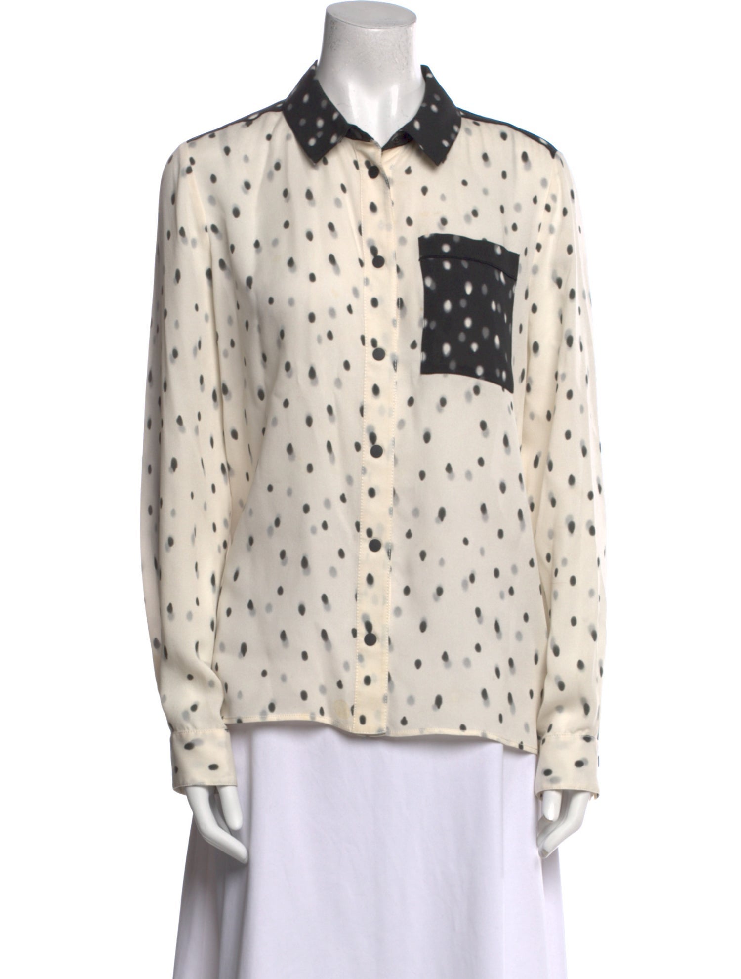 Proenza Schouler Silk Polka Dot Print Button-Up Top