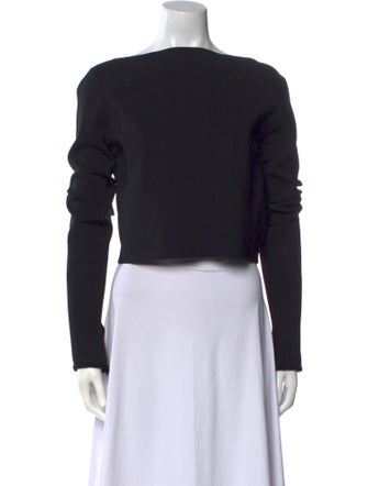 Proenza Schouler Bateau Neckline Long Sleeve Crop Top