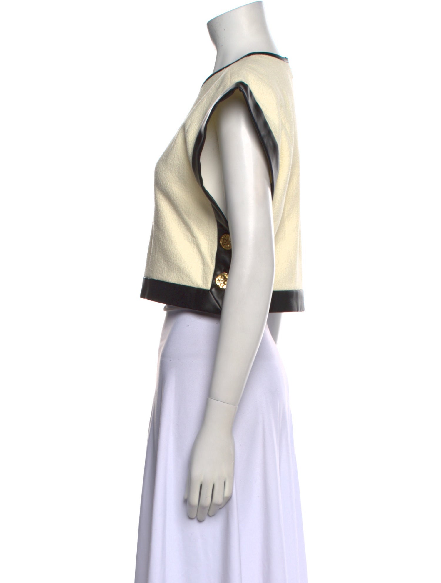 Proenza Schouler Colorblock Pattern Crew Neck Crop Top