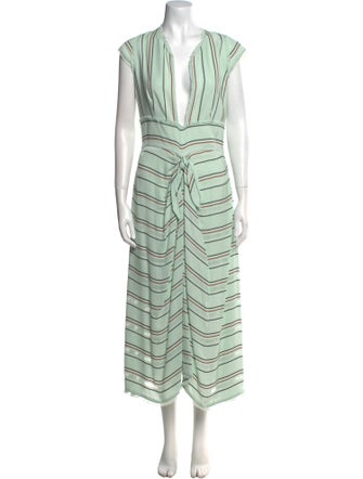 Proenza Schouler Striped Midi Length Dress