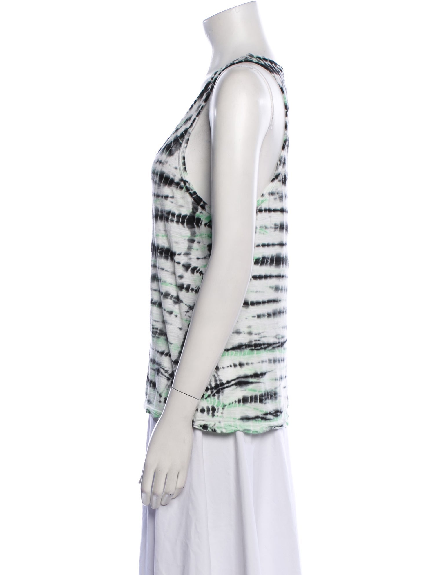 Proenza Schouler Tie-Dye Print Scoop Neck Top