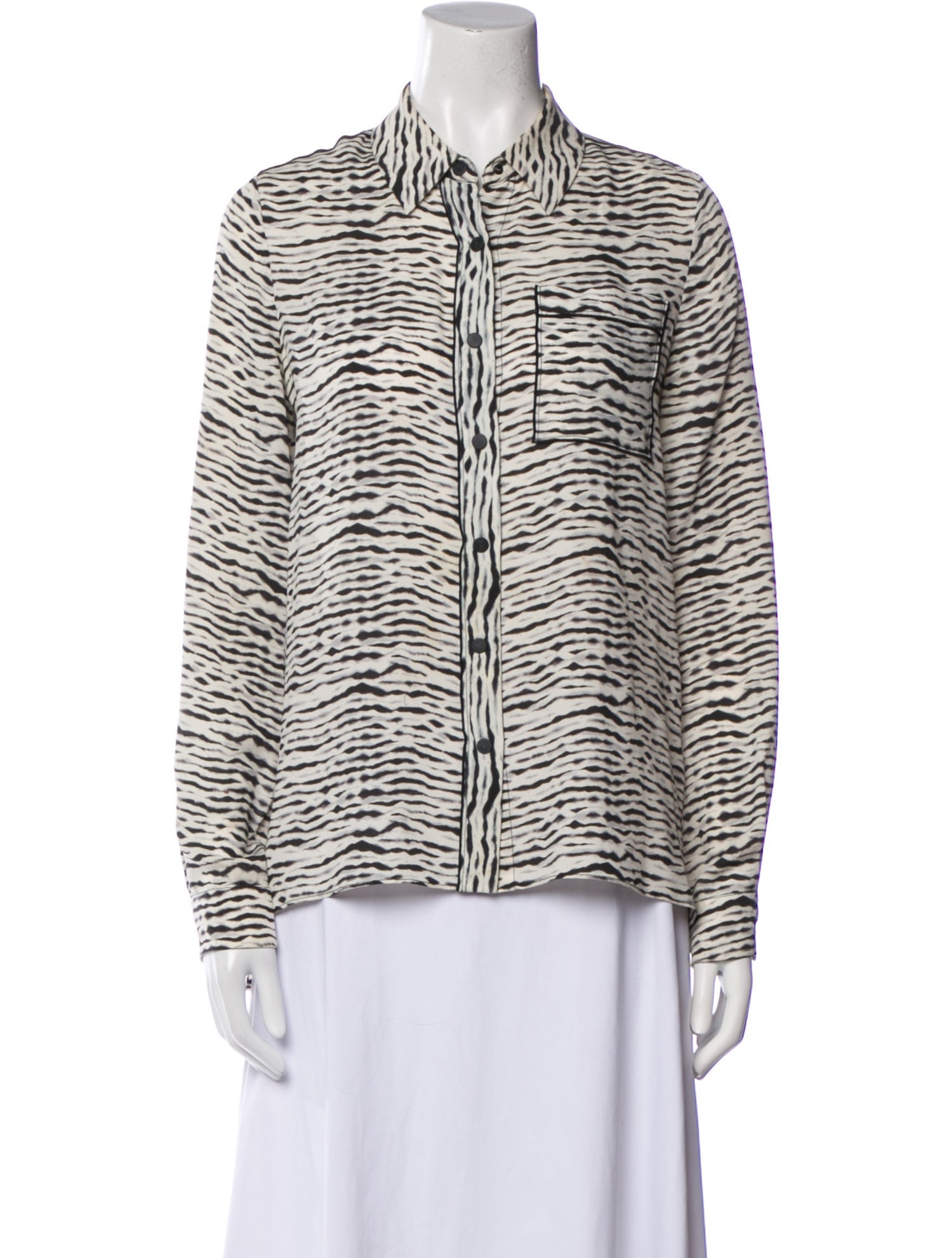 Proenza Schouler Silk Printed Button-Up Top