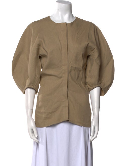Proenza Schouler Linen Crew Neck Blouse