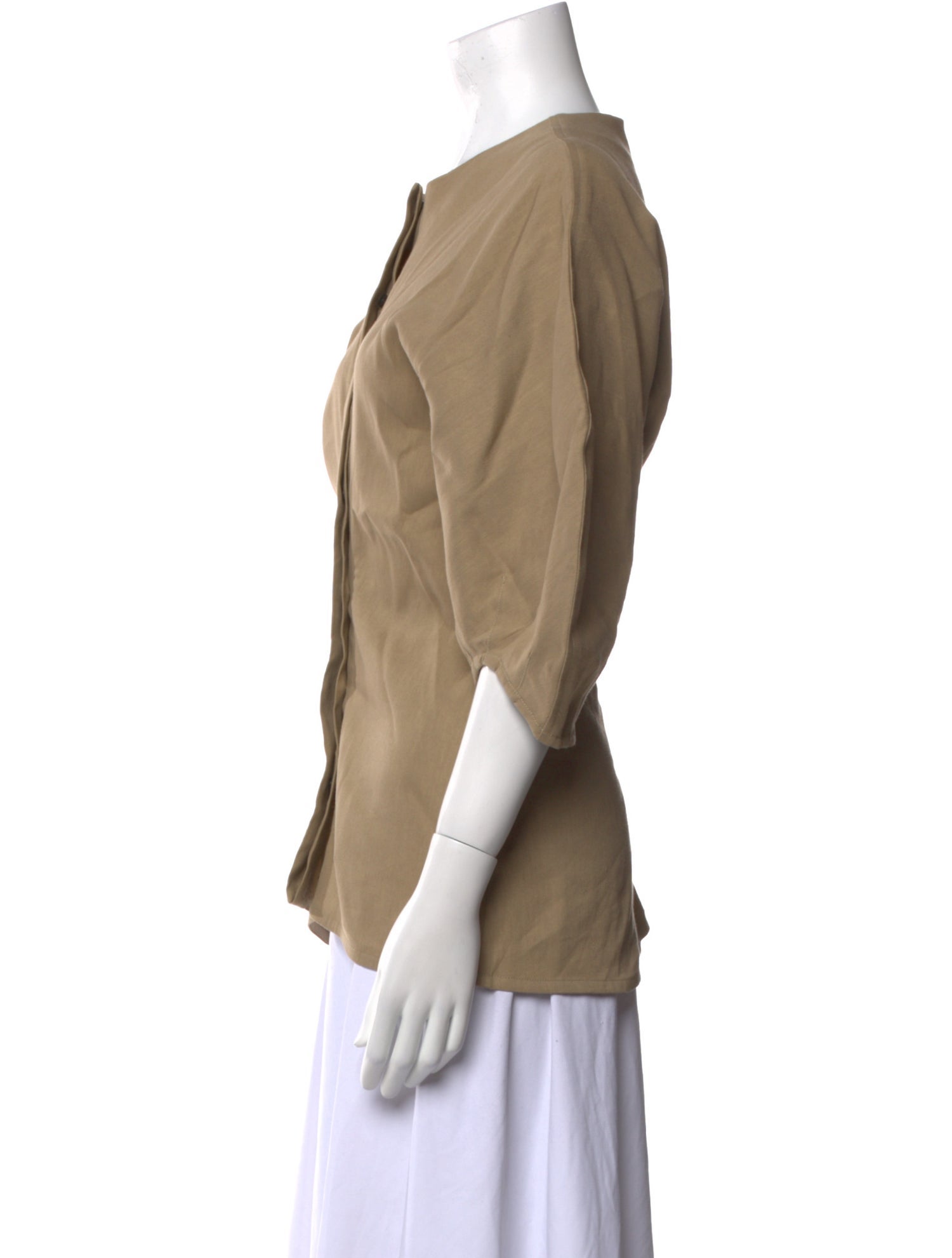 Proenza Schouler Linen Crew Neck Blouse