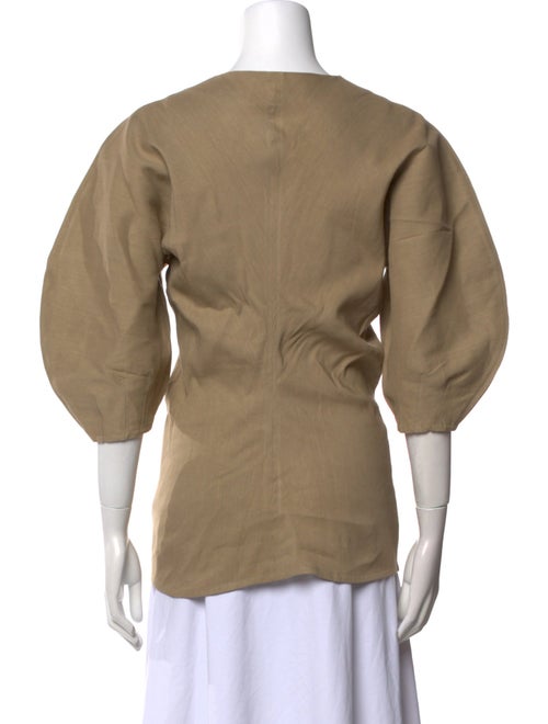 Proenza Schouler Linen Crew Neck Blouse