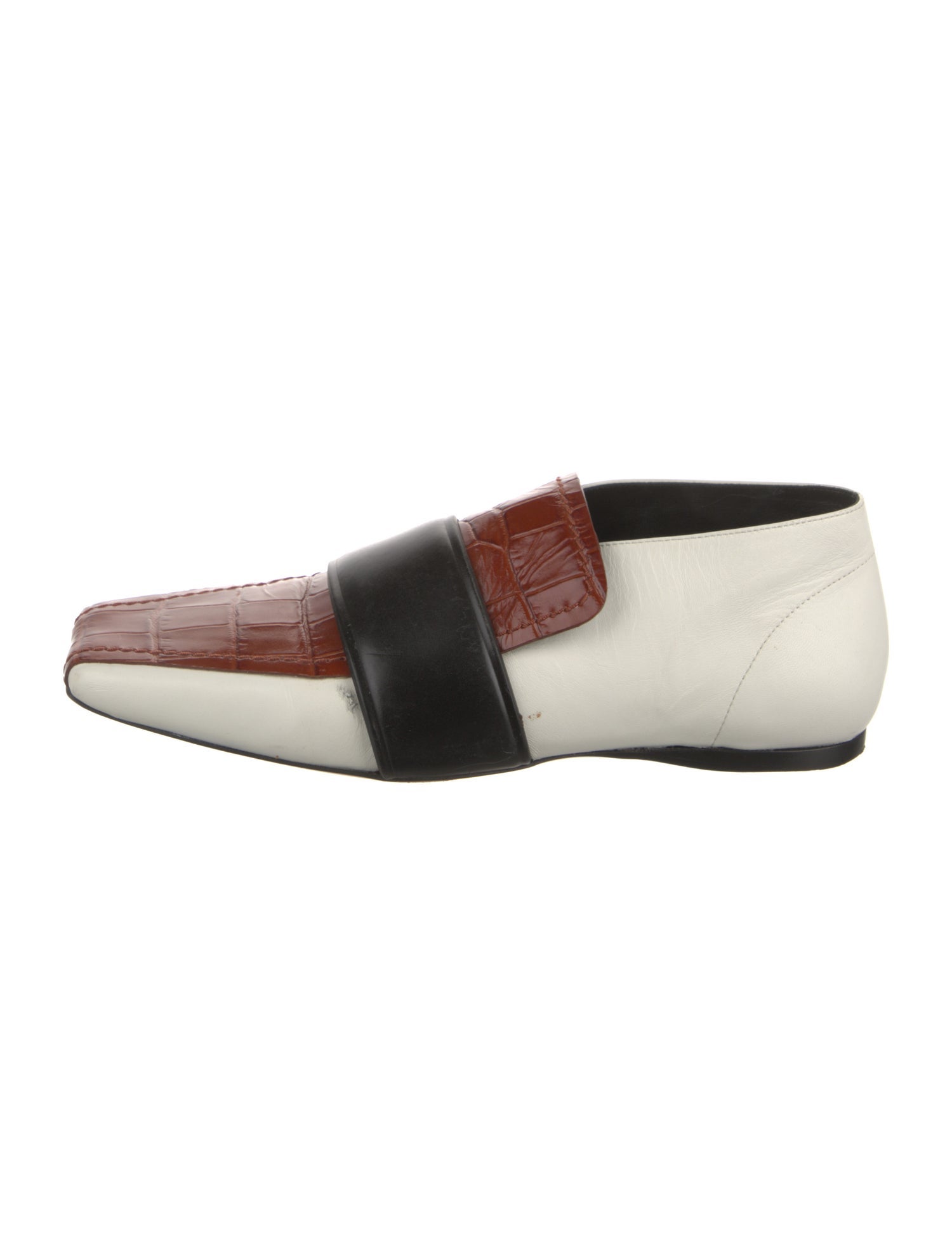 Proenza Schouler Leather Colorblock Pattern Loafers