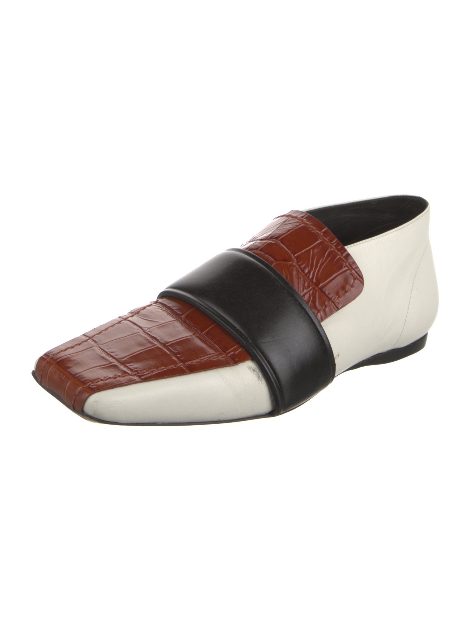 Proenza Schouler Leather Colorblock Pattern Loafers