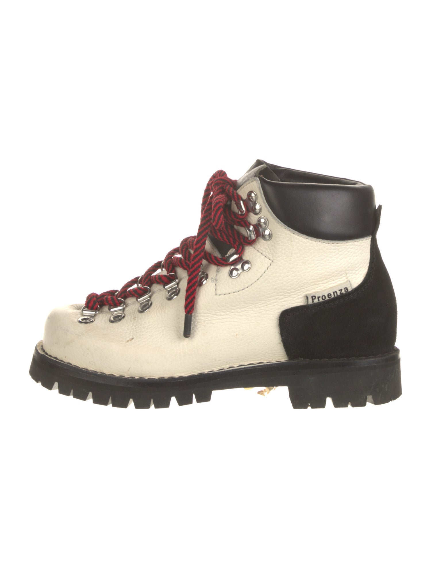 Proenza Schouler Leather Colorblock Pattern Hiking Boots