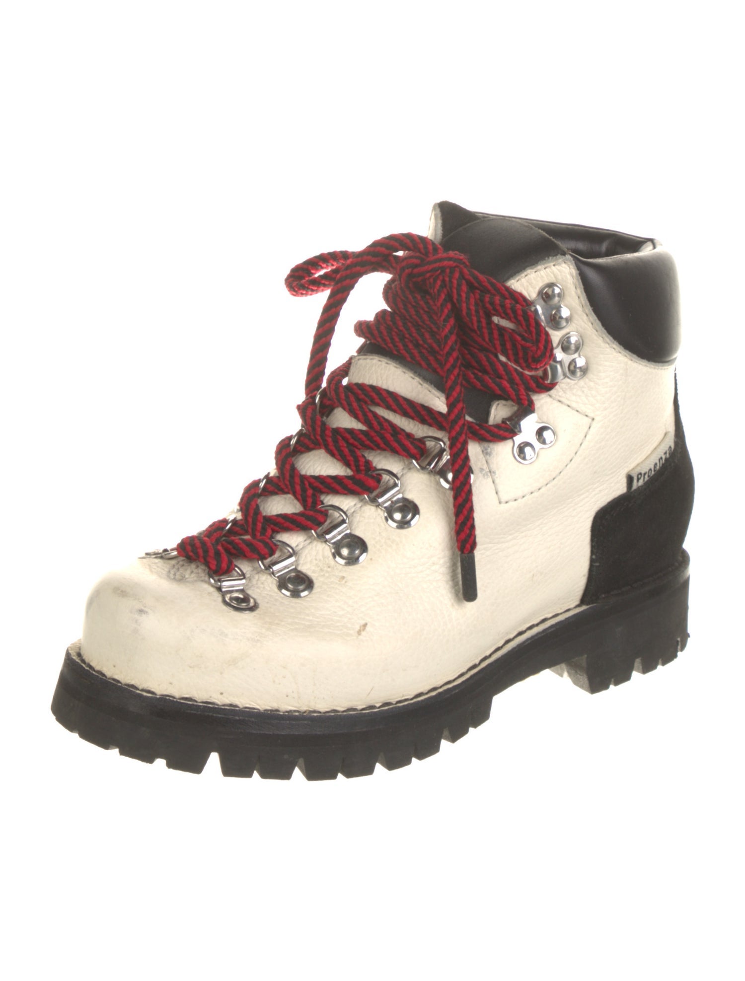 Proenza Schouler Leather Colorblock Pattern Hiking Boots