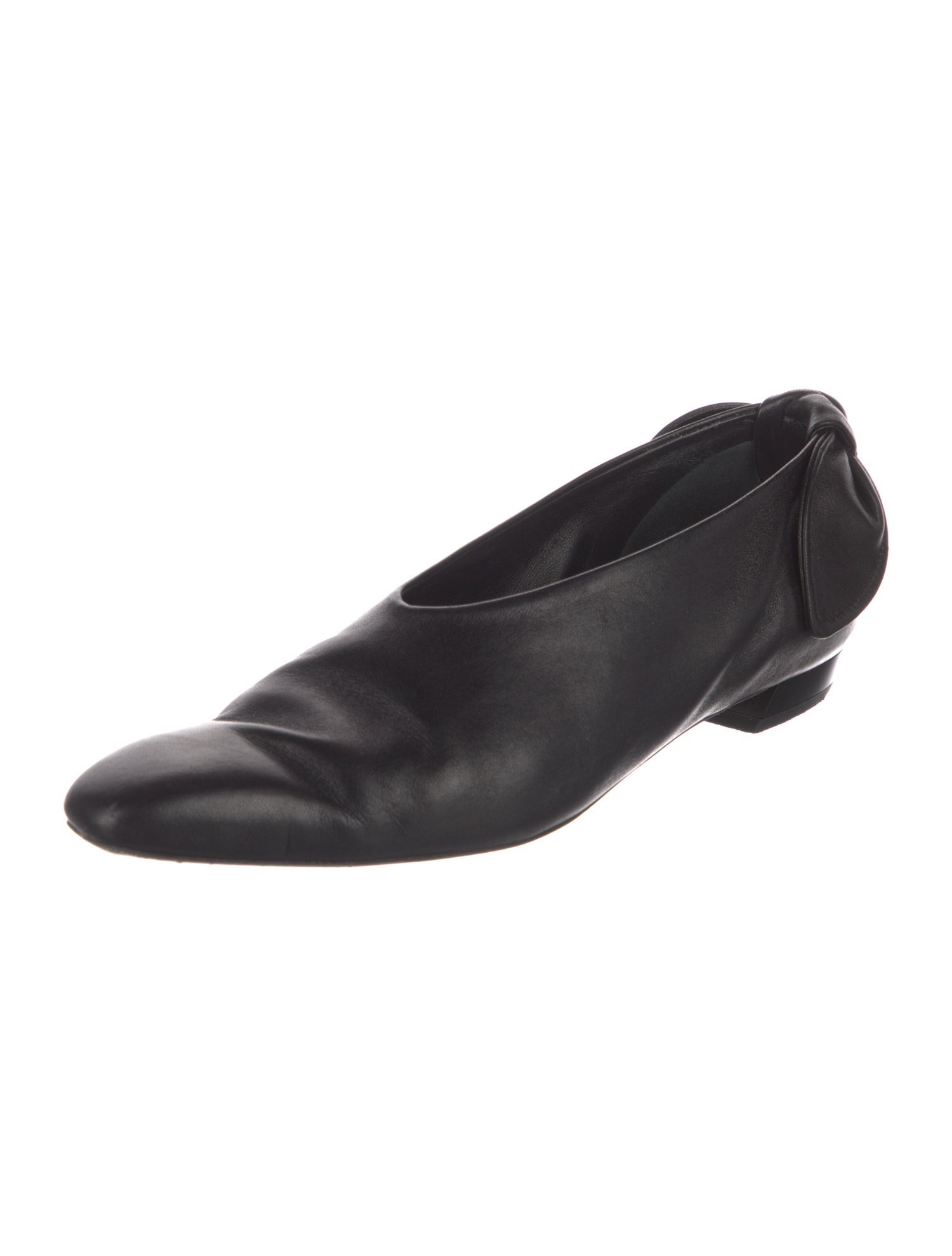 Proenza Schouler Leather Bow Accents Ballet Flats