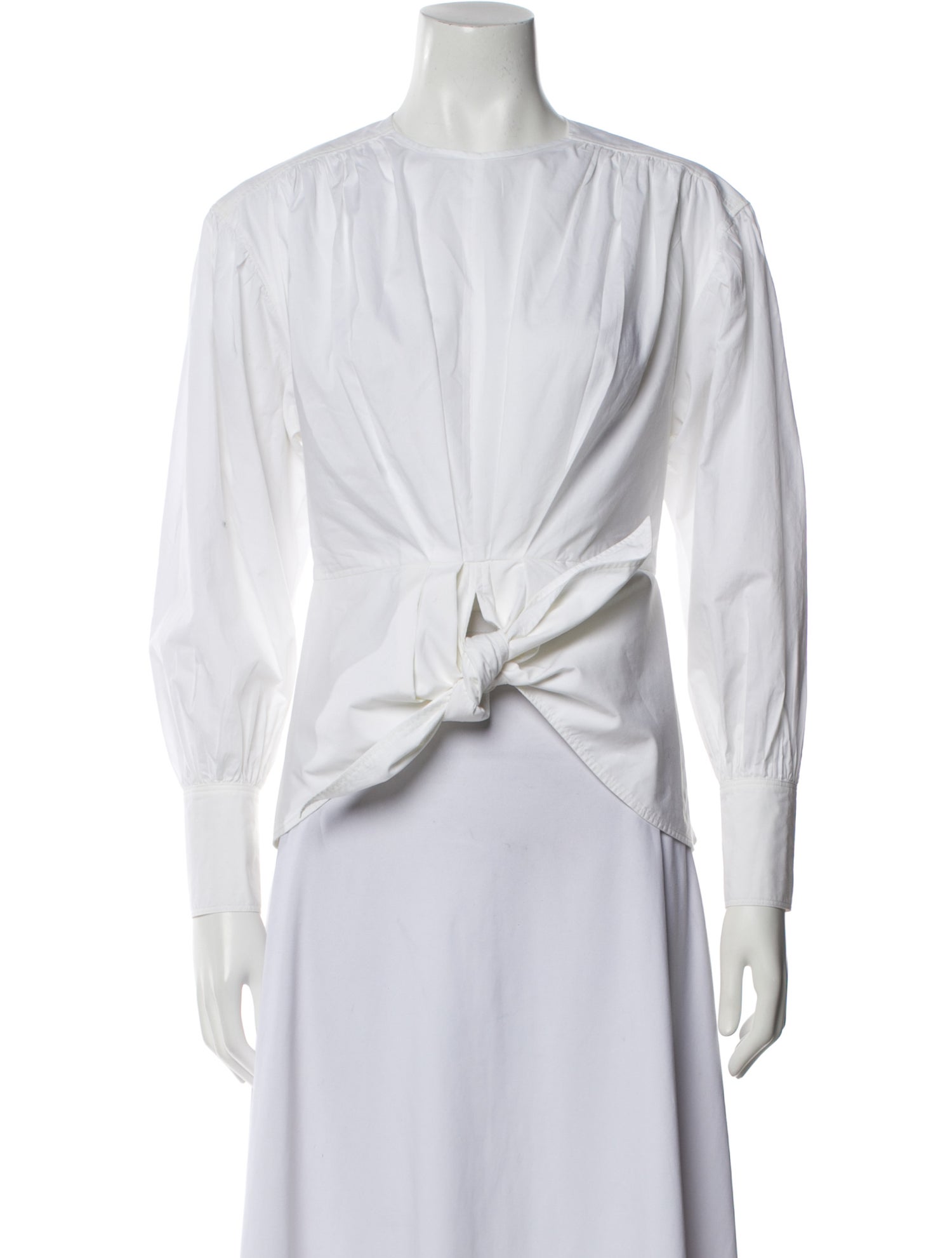 Proenza Schouler Bateau Neckline Three-Quarter Sleeve Crop Top