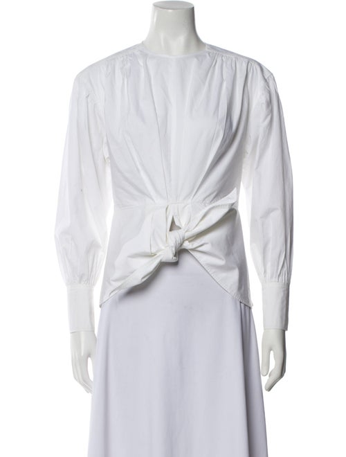 Proenza Schouler Bateau Neckline Three-Quarter Sleeve Crop Top