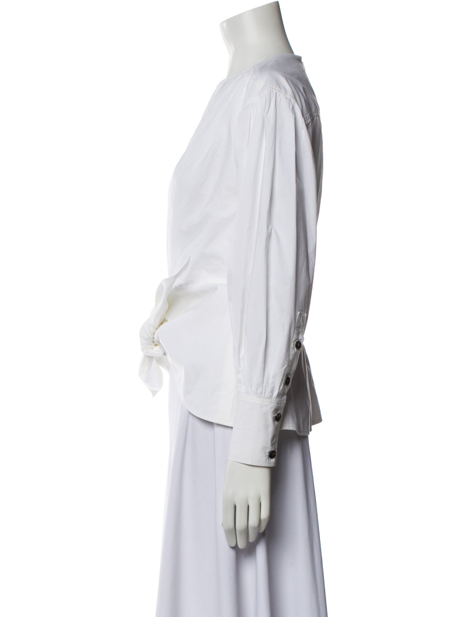 Proenza Schouler Bateau Neckline Three-Quarter Sleeve Crop Top