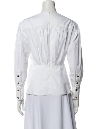 Proenza Schouler Bateau Neckline Three-Quarter Sleeve Crop Top