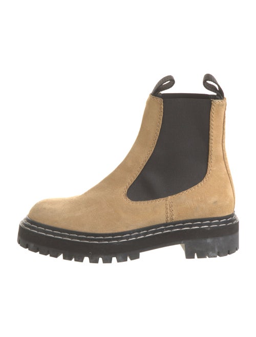 Proenza Schouler Suede Colorblock Pattern Chelsea Boots