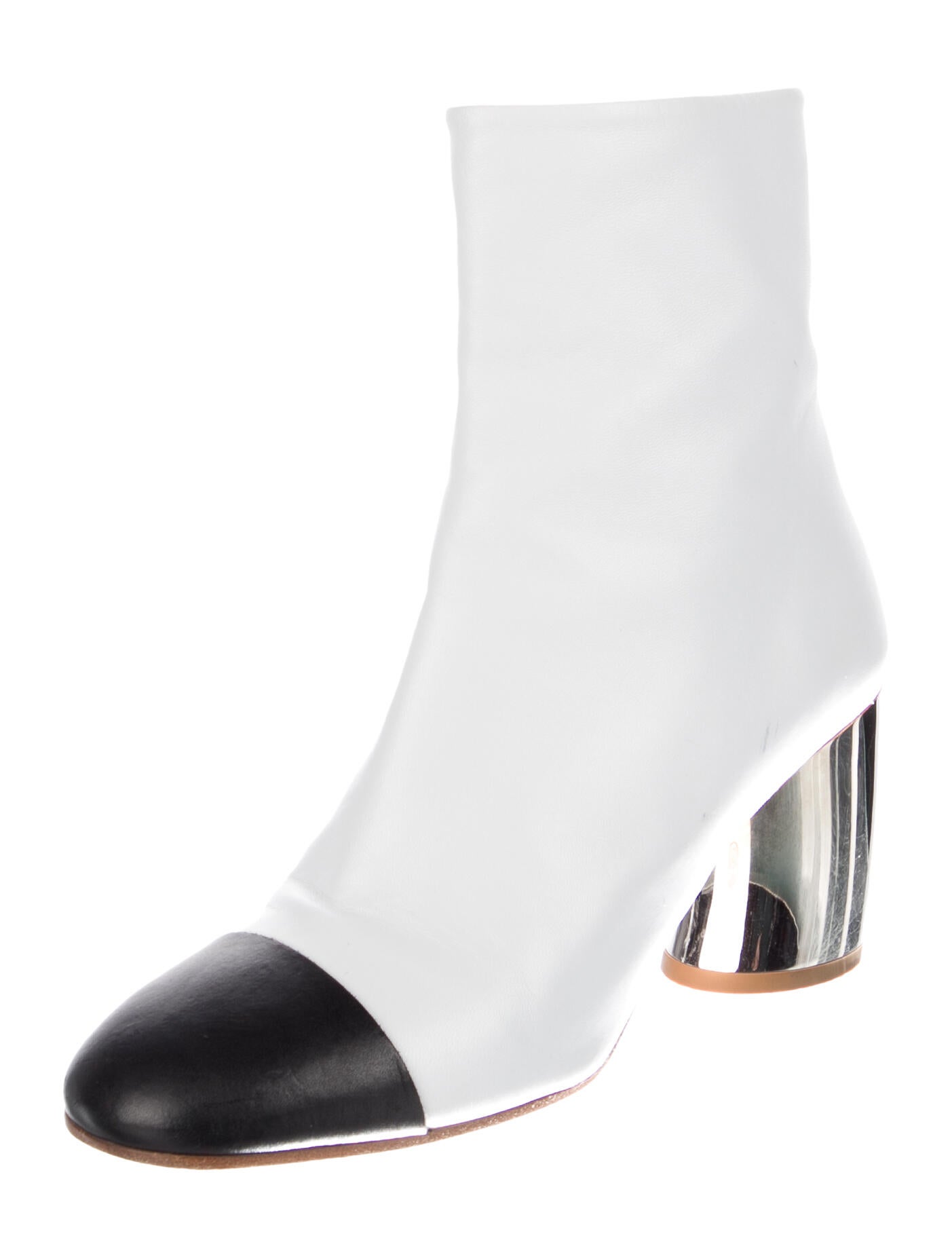 Proenza Schouler Leather Colorblock Pattern Boots