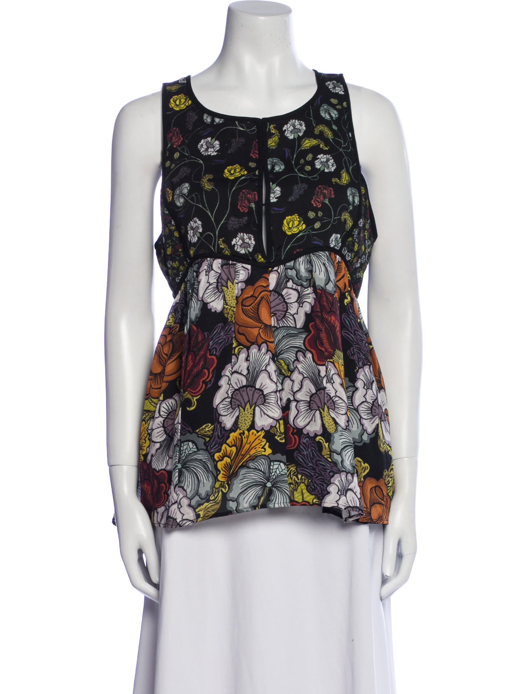 Proenza Schouler Silk Floral Print Top